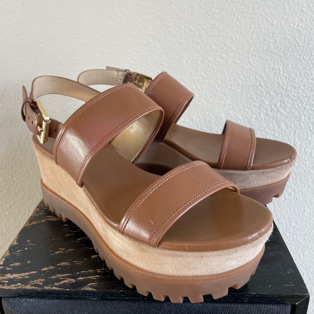 Light brown Michael Kors platform sandals